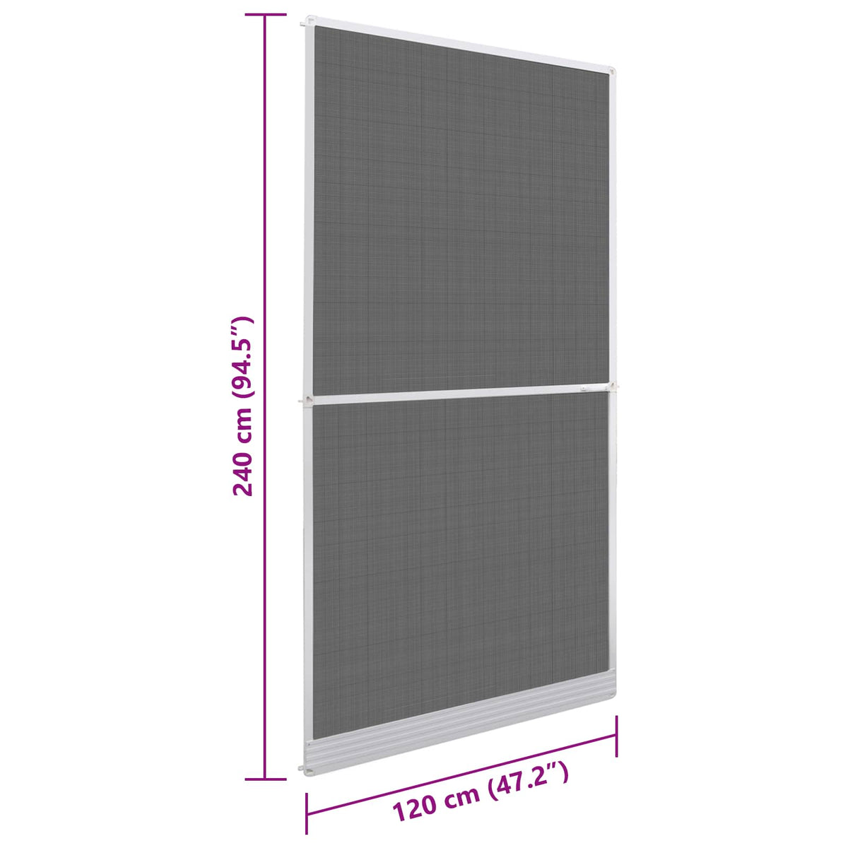 Hinged Insect Screen Manual White and Black 120 x 240 cm