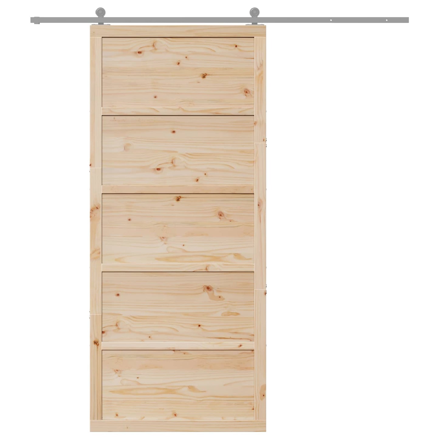 Barn Door Natural 90 x 2.5 x 208 cm Solid Pine Wood
