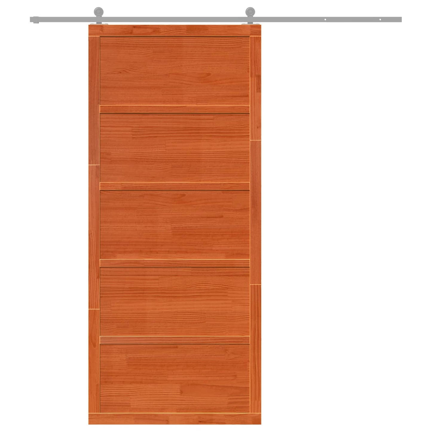 Barn Door Wax Brown 80 x 2.5 x 208 cm Solid Pine Wood