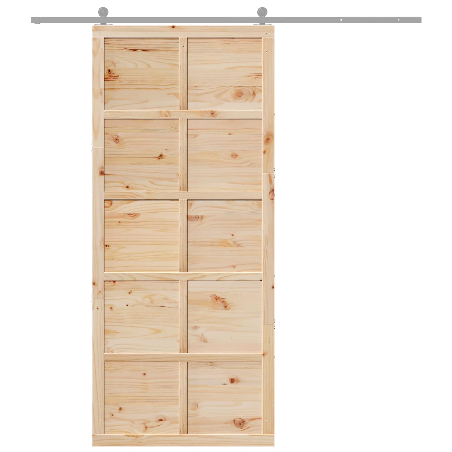 Barn Door Natural 100 x 2.5 x 208 cm Solid Pine Wood