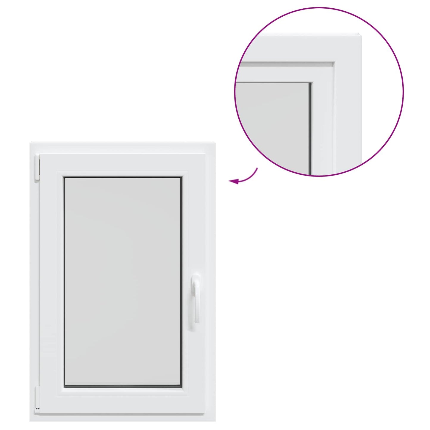 Basement Window RISOR 60 x 80 cm PVC and Glass White