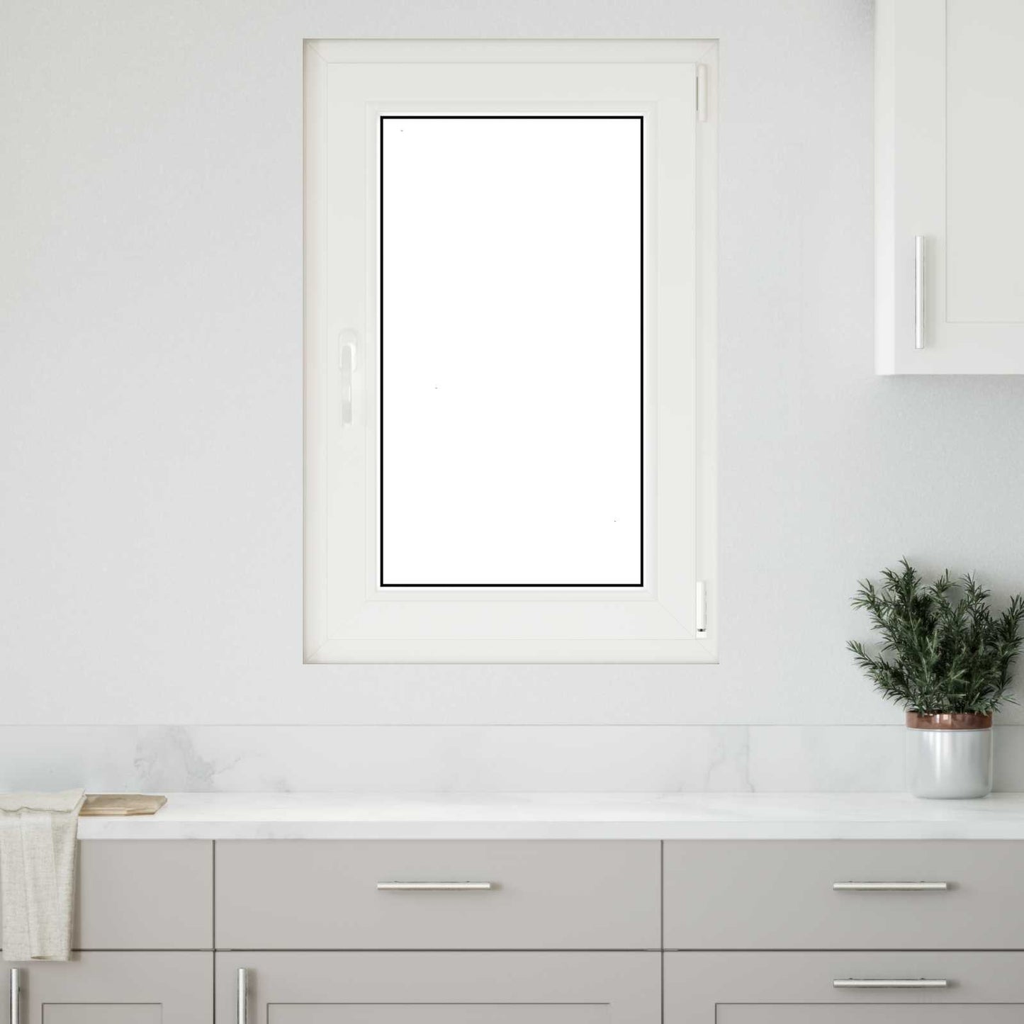 Basement Window RISOR 60 x 90 cm PVC and Glass White