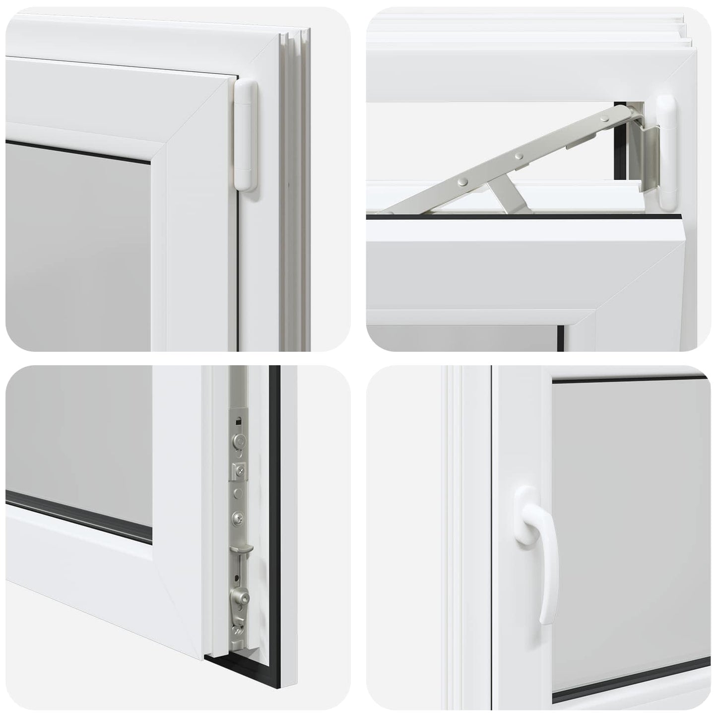 Basement Window RISOR 80 x 50 cm PVC and Glass White