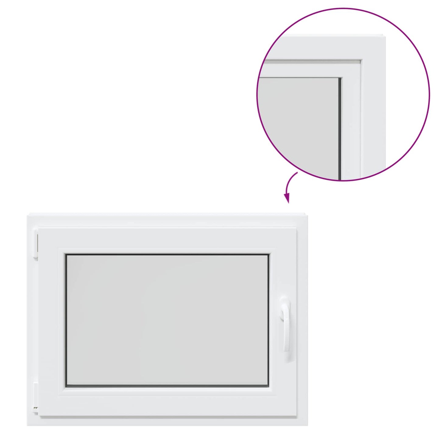 Basement Window RISOR 80 x 50 cm PVC and Glass White