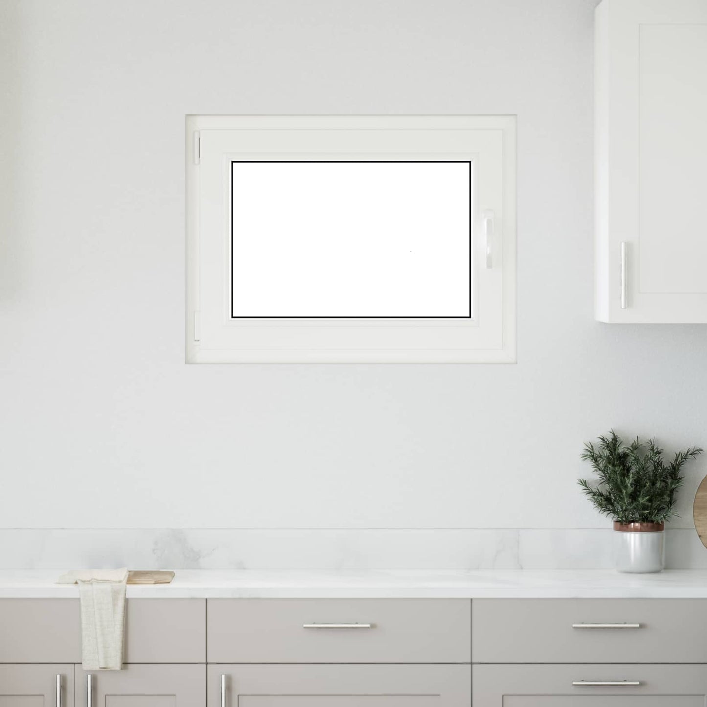 Basement Window RISOR 80 x 50 cm PVC and Glass White