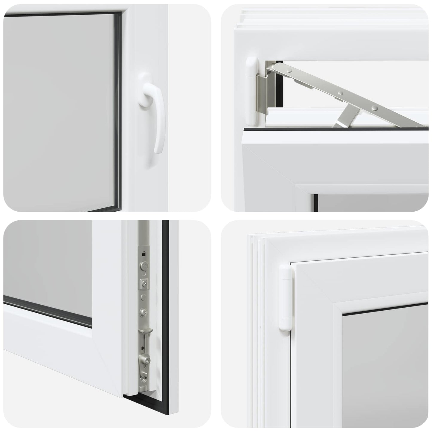 Basement Window RISOR 80 x 60 cm PVC and Glass White