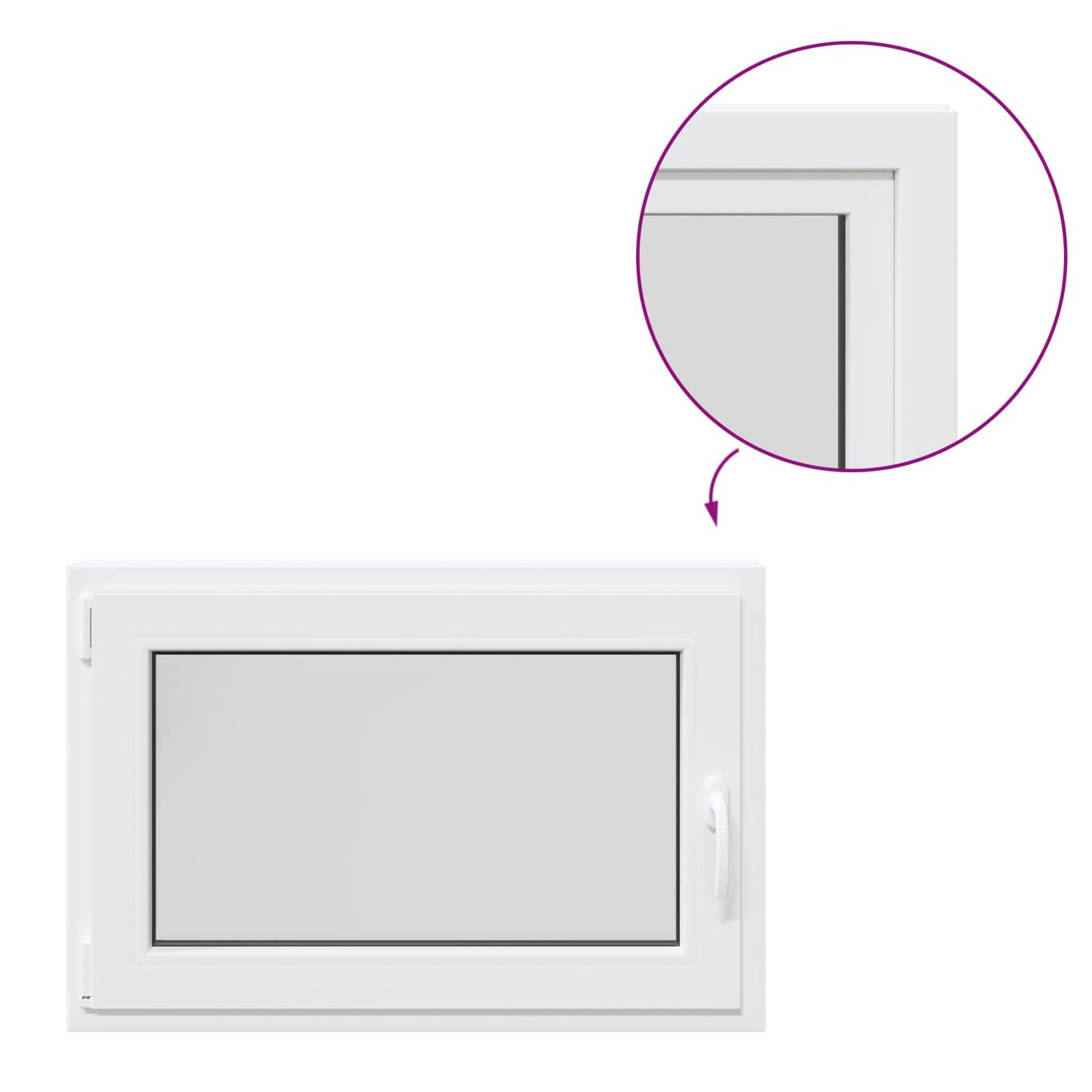 Basement Window RISOR 90 x 50 cm PVC and Glass White