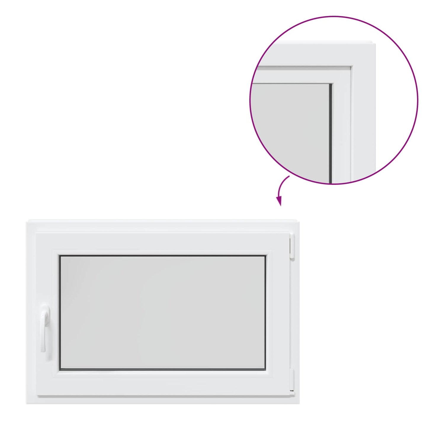 Basement Window RISOR 90 x 60 cm PVC and Glass White