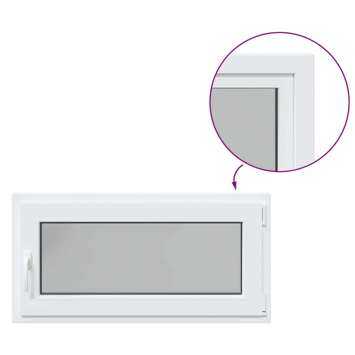 Basement Window RISOR 100 x 50 cm PVC and Glass White