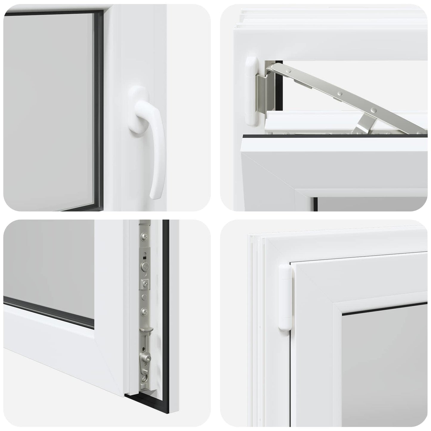Basement Window RISOR 100 x 50 cm PVC and Glass White