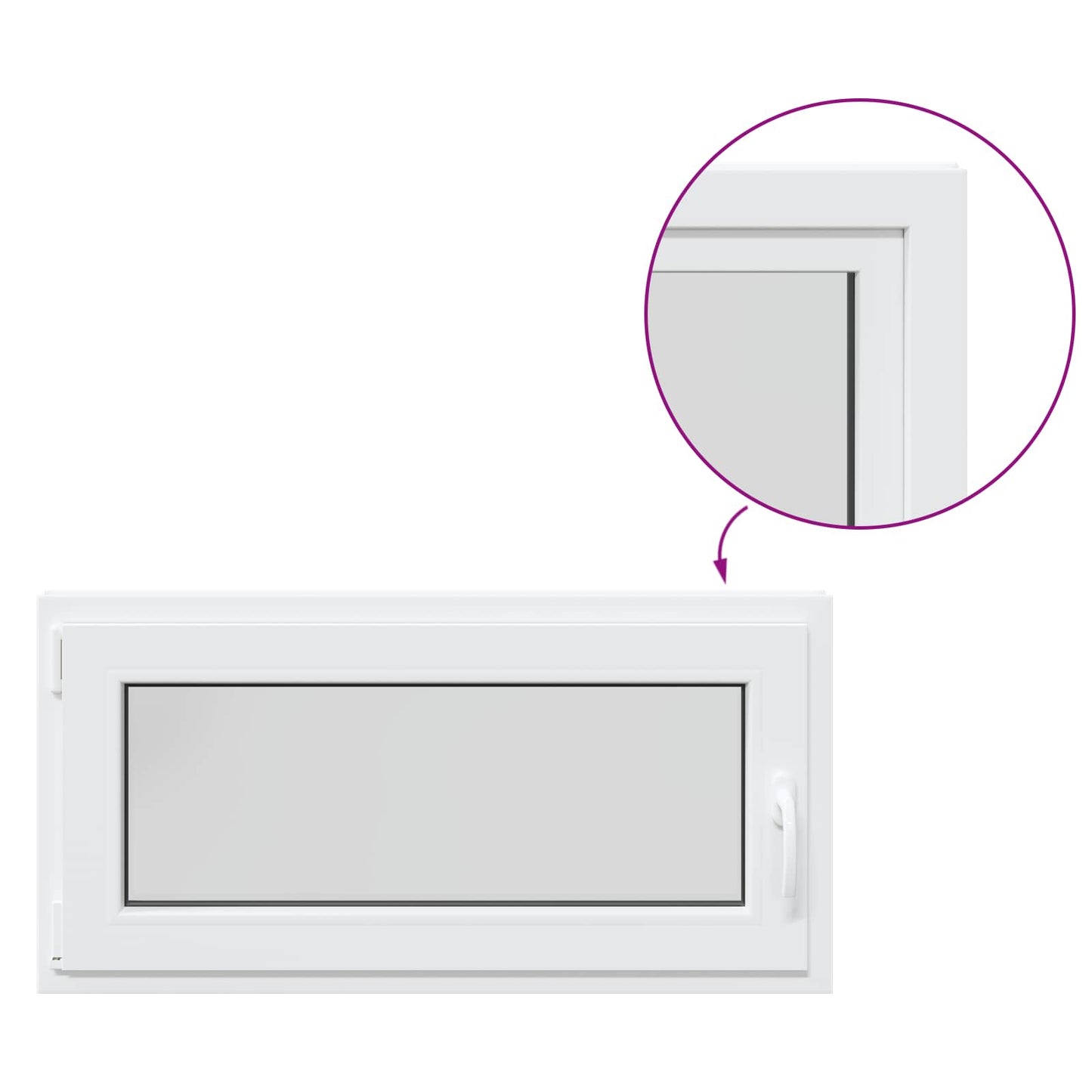 Basement Window RISOR 100 x 50 cm PVC and Glass White