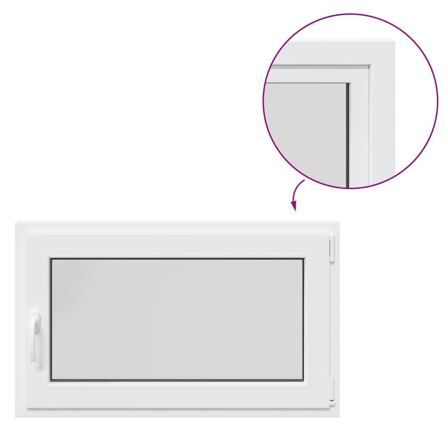 Tilt & Turn Basement Window RISOR 100 x 70 cm PVC and Glass