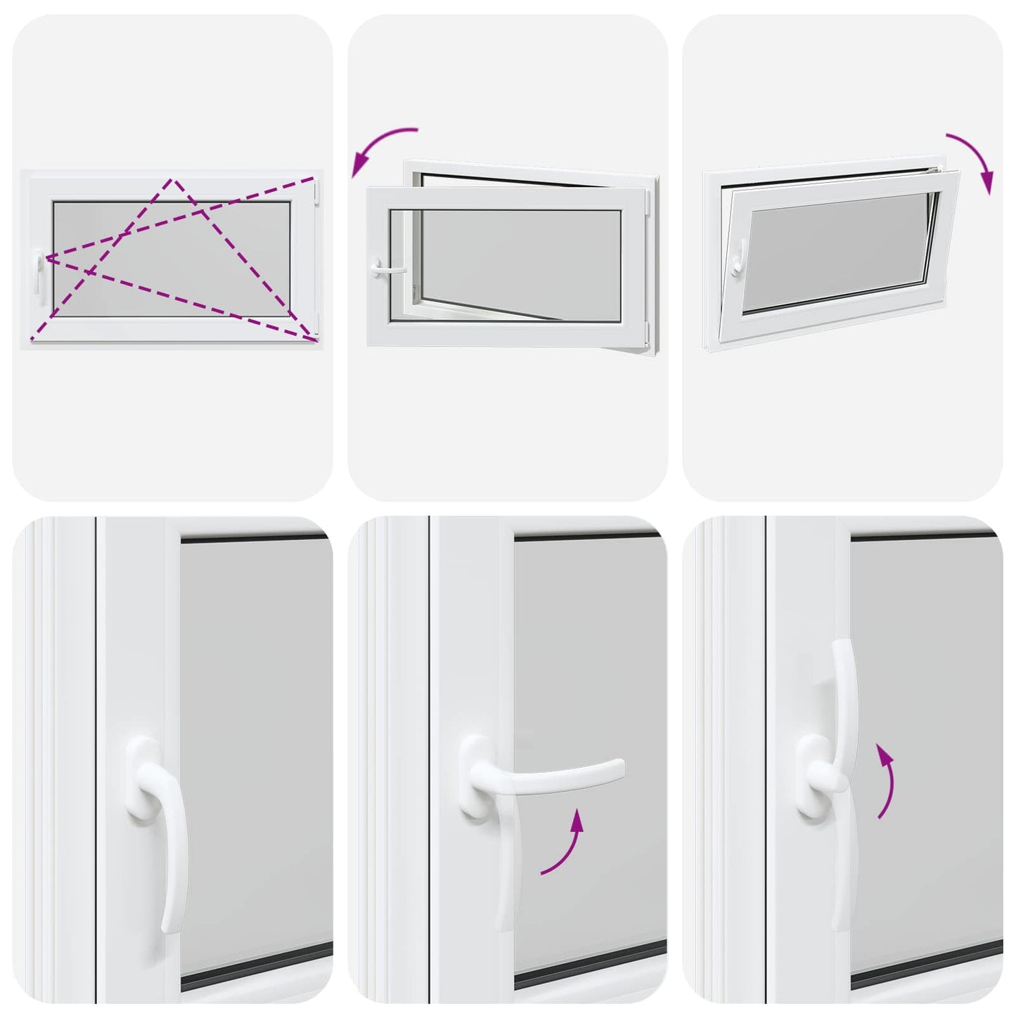 Tilt & Turn Basement Window RISOR 100 x 70 cm PVC and Glass