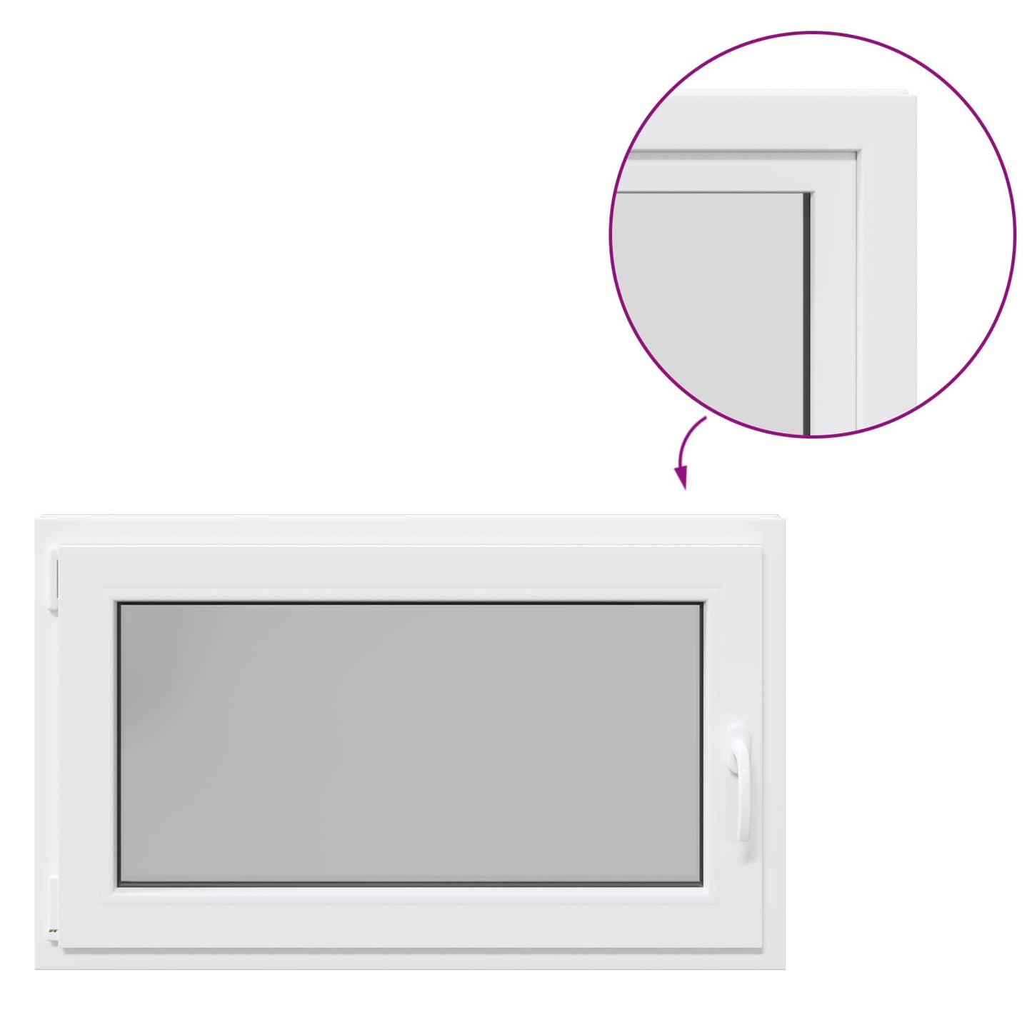 Basement Window RISOR 100 x 70 cm PVC and Glass White