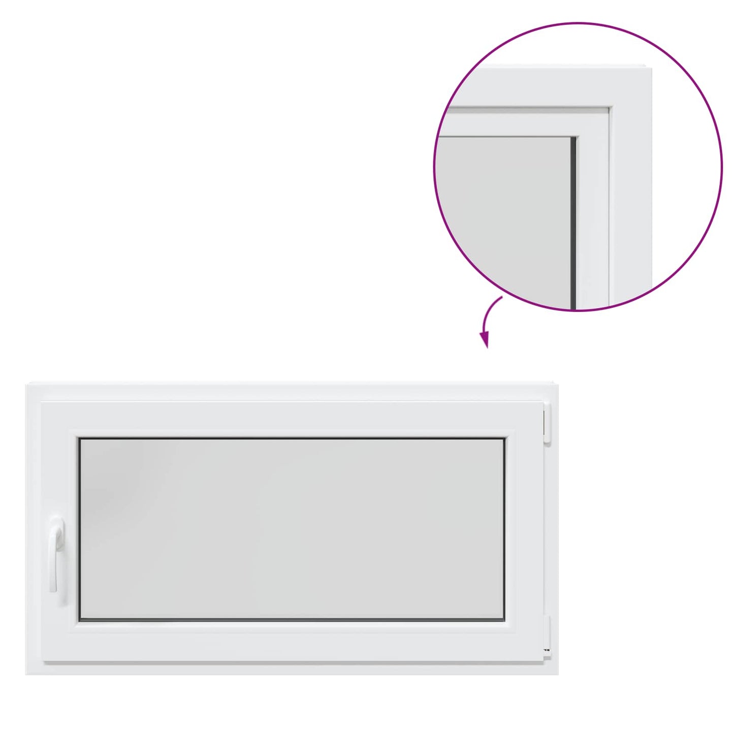 Basement Window RISOR 110 x 70 cm PVC and Glass White