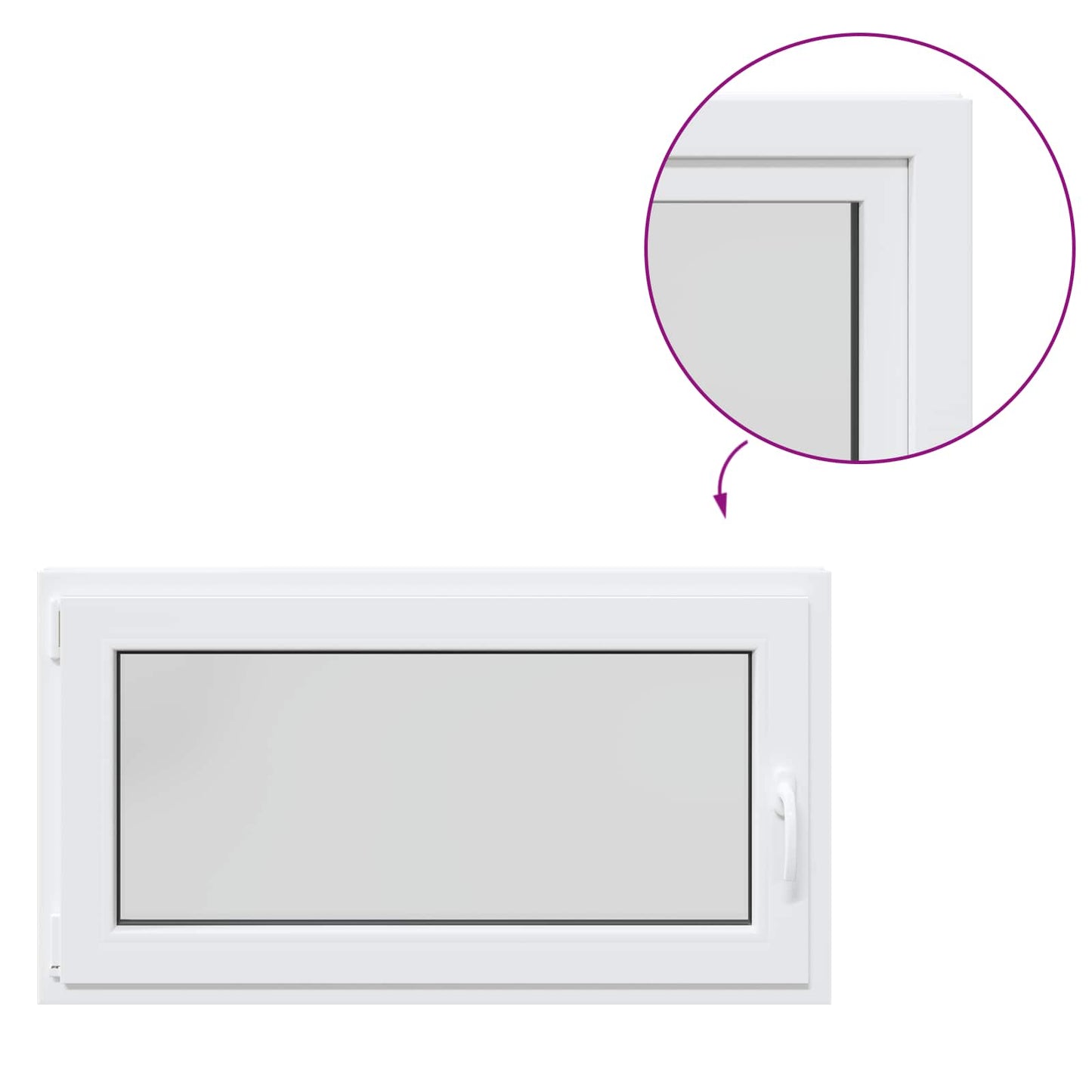 Basement Window RISOR 110 x 70 cm PVC and Glass White