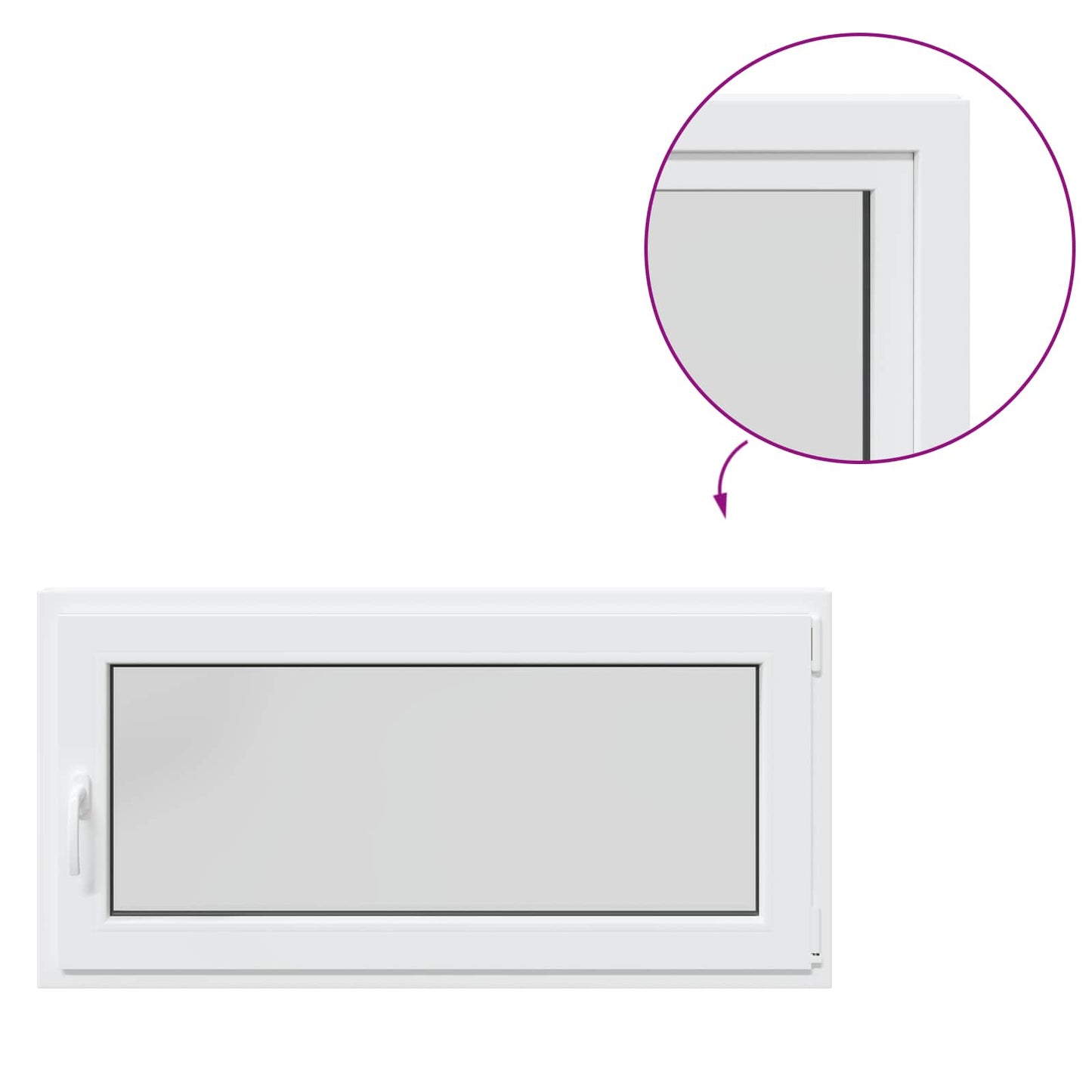 Basement Window RISOR 120 x 60 cm PVC and Glass White