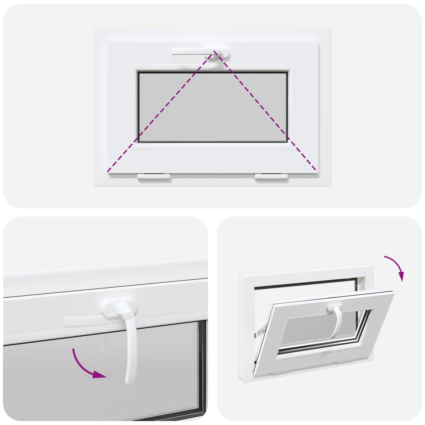 Basement Window RISOR 60 x 40 cm PVC and Glass White