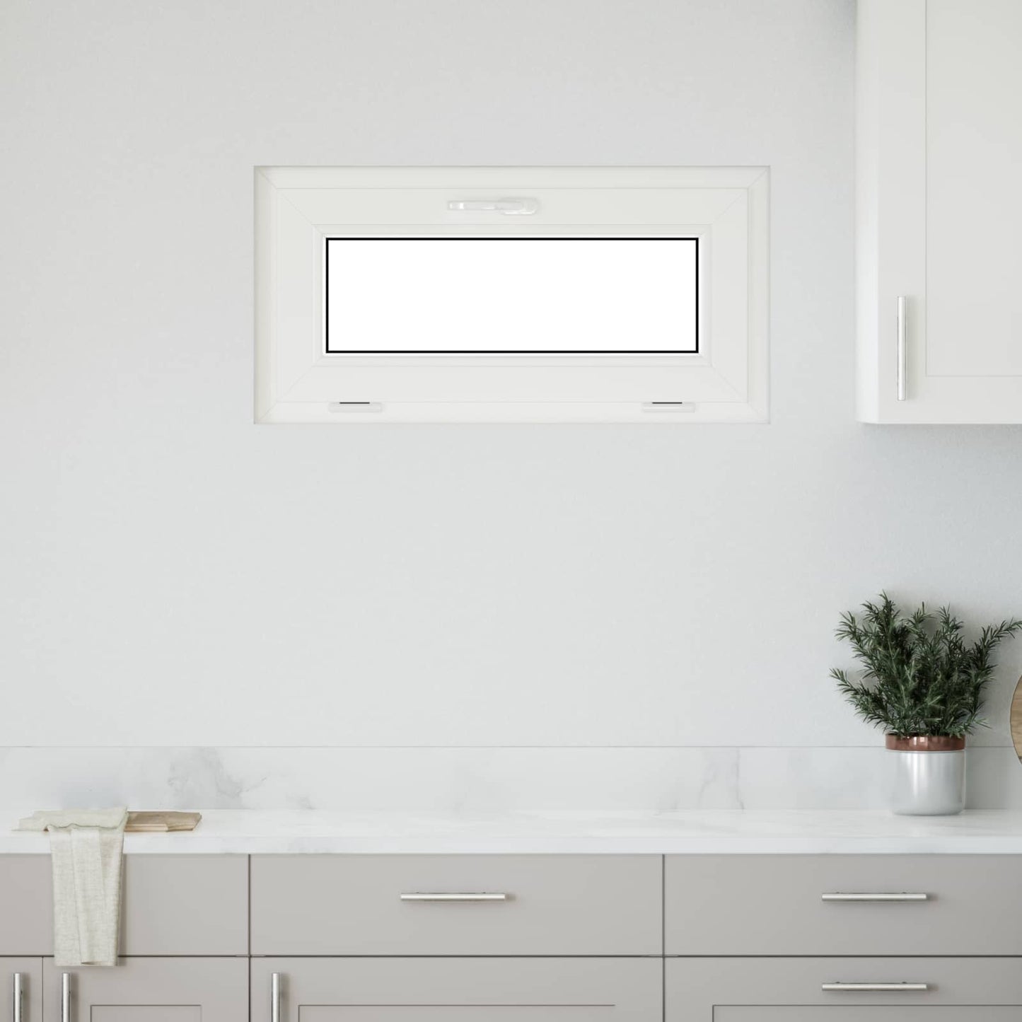 Basement Window RISOR 80 x 40 cm PVC and Glass White