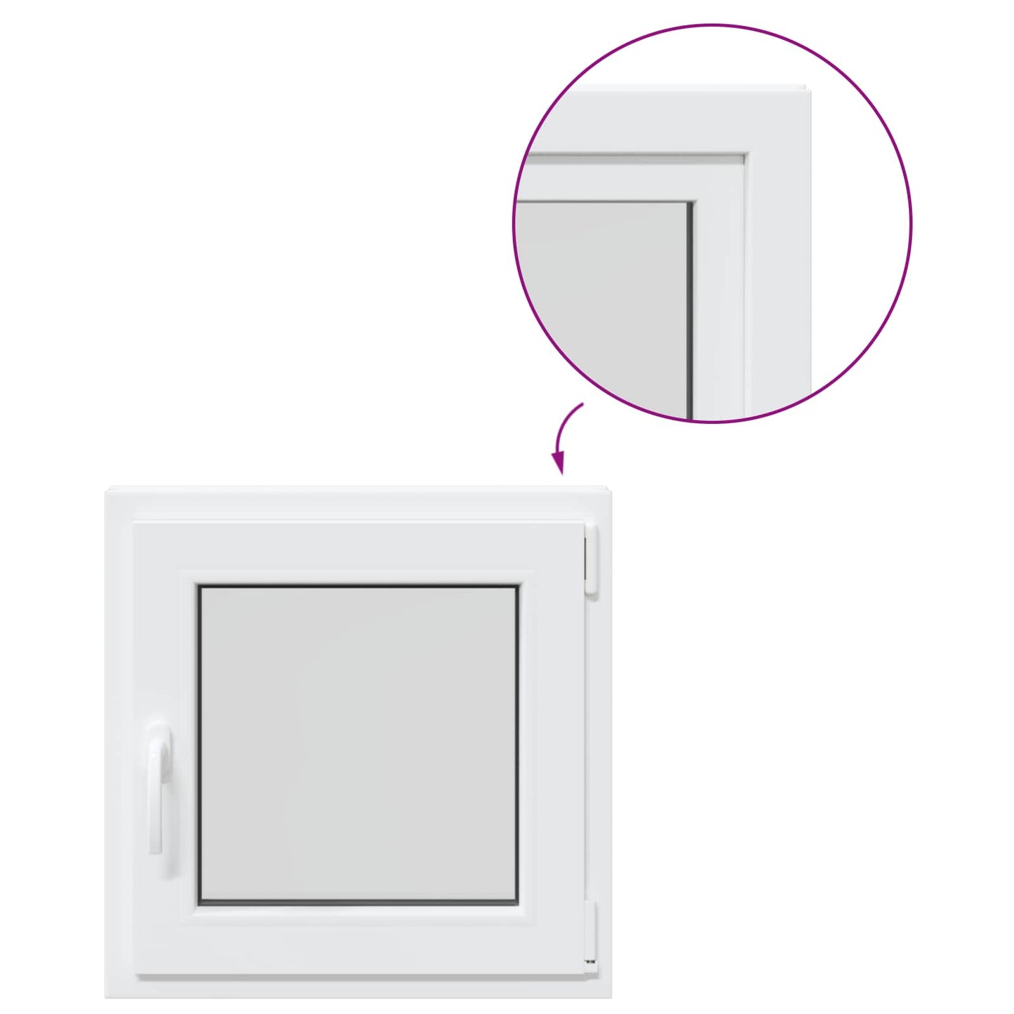 Basement Window RISOR 50 x 50 cm PVC and Glass White