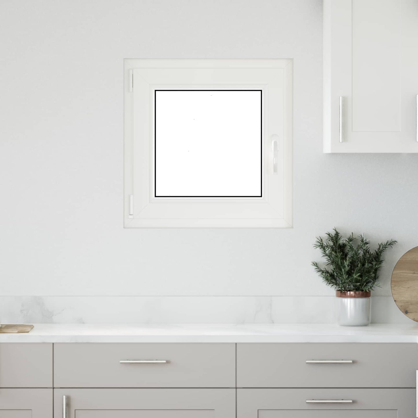 Basement Window RISOR 50 x 50 cm PVC and Glass White