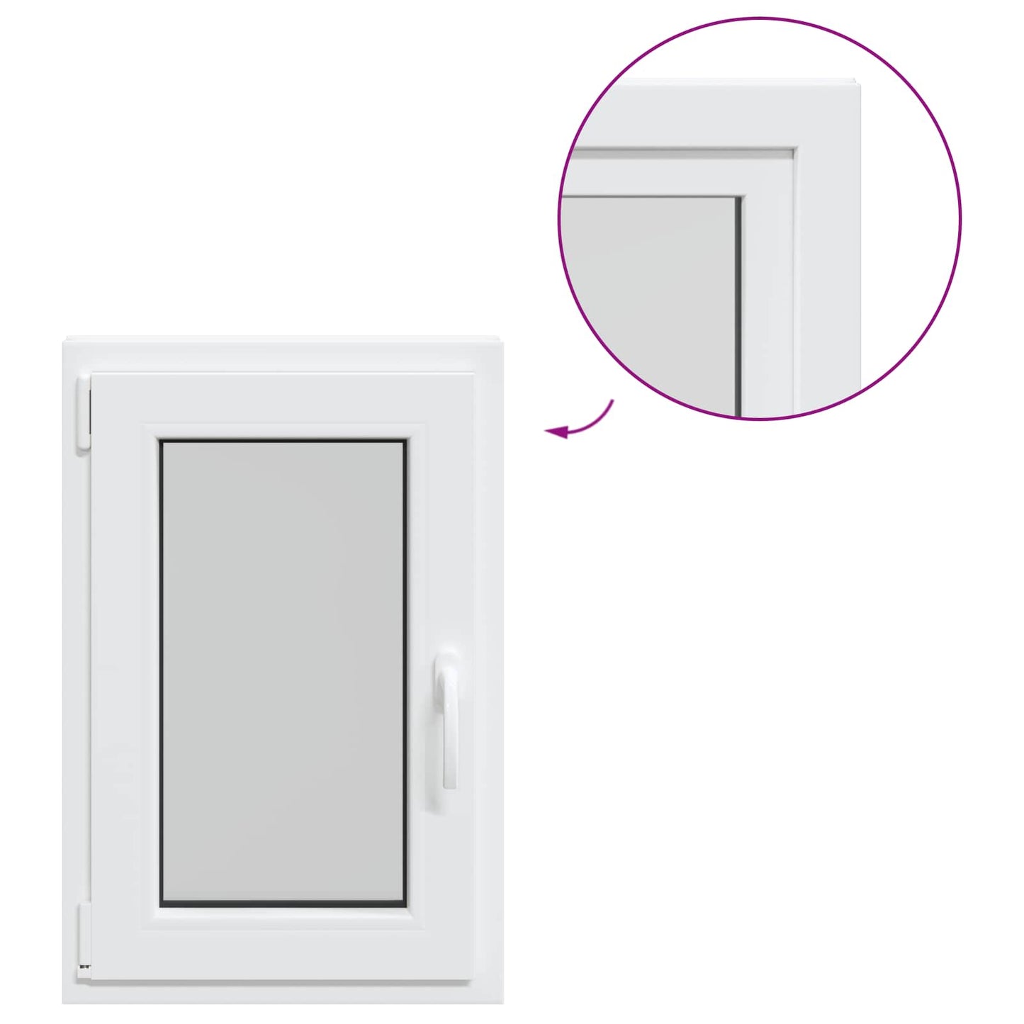 Basement Window RISOR 50 x 75 cm PVC and Glass White