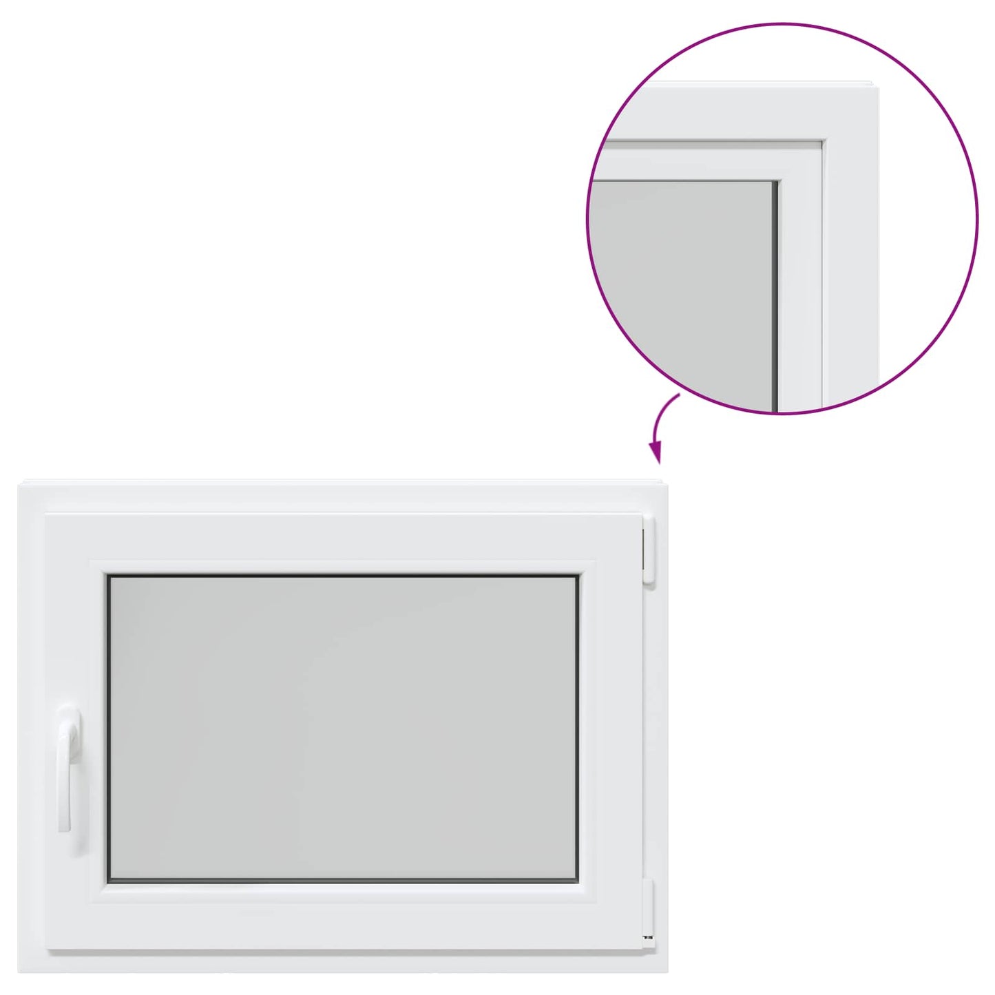 Basement Window RISOR 80 x 70 cm PVC and Glass White