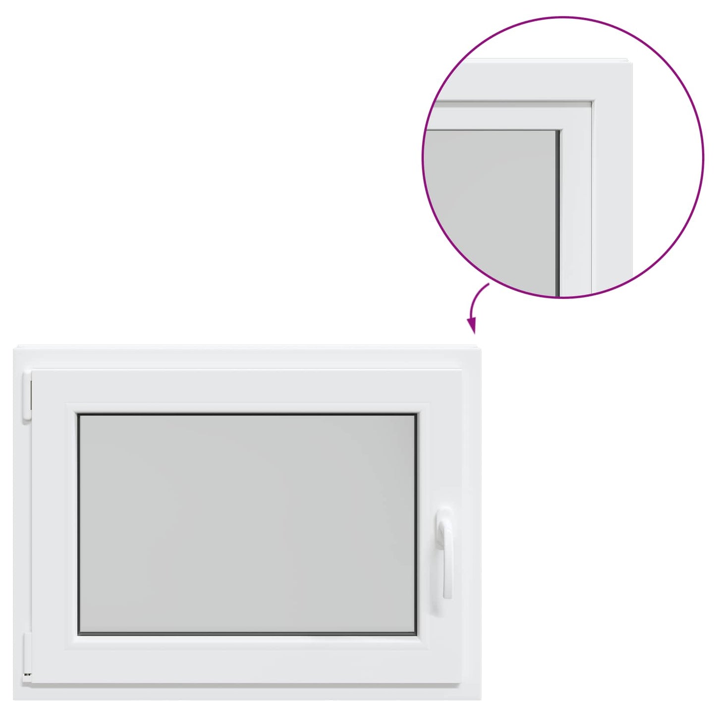 Basement Window RISOR 80 x 70 cm PVC and Glass White