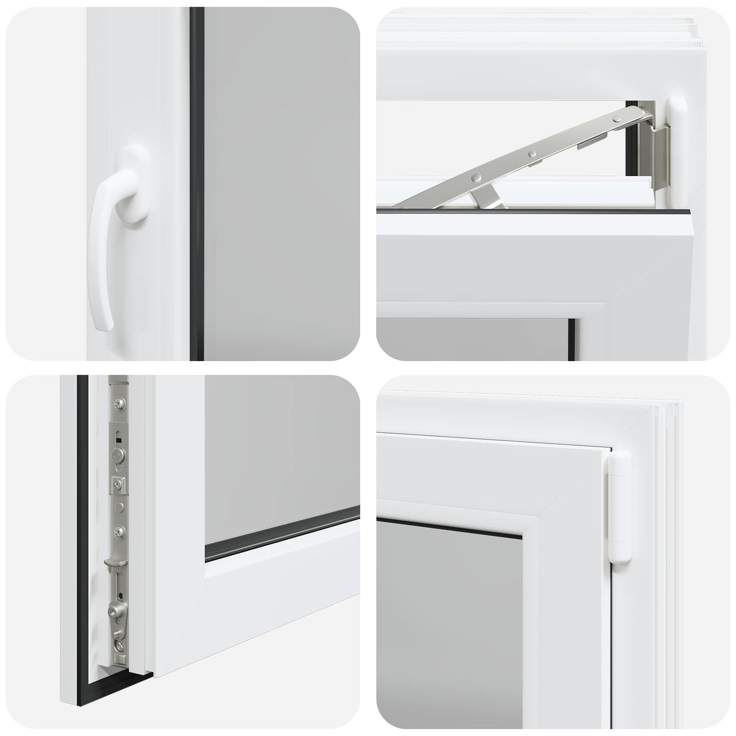 Basement Window RISOR 90 x 50 cm PVC and Glass White
