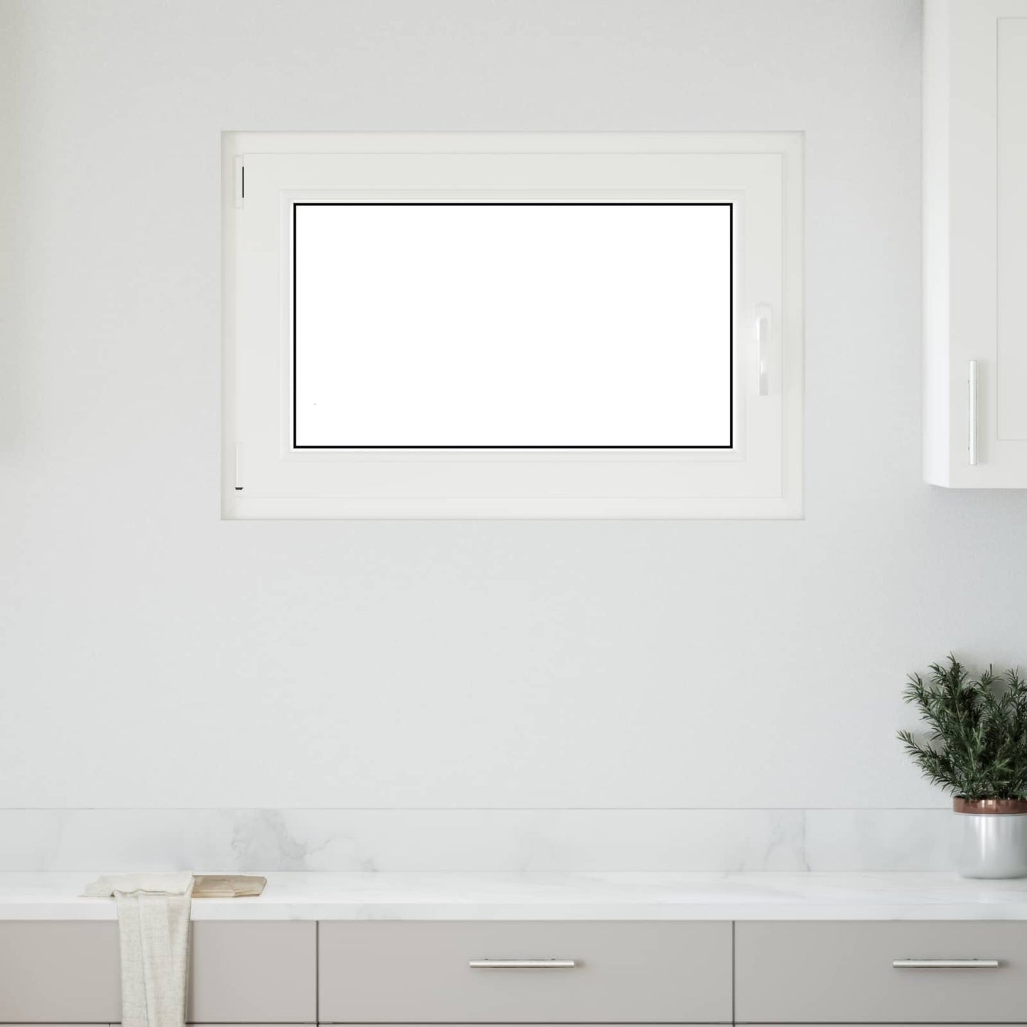 Basement Window RISOR 90 x 60 cm PVC and Glass White