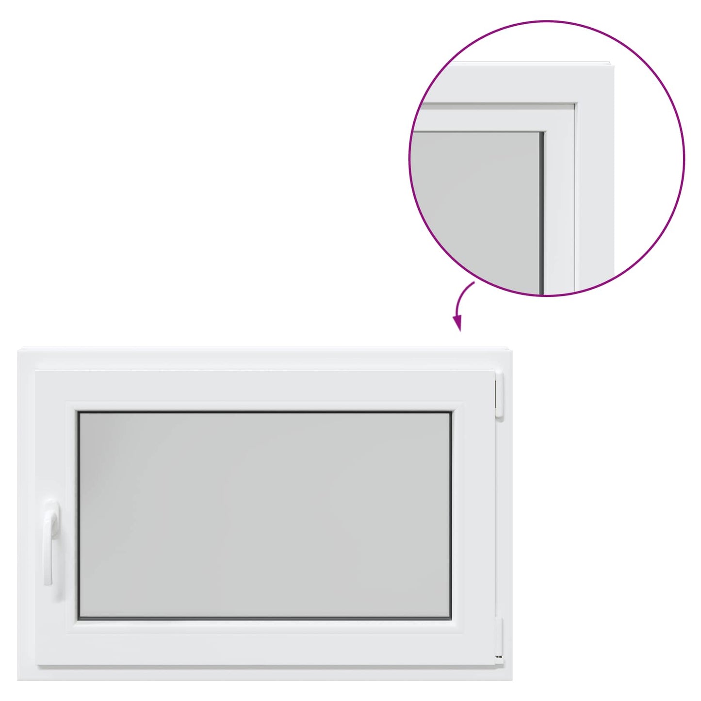 Basement Window RISOR 90 x 70 cm PVC and Glass White