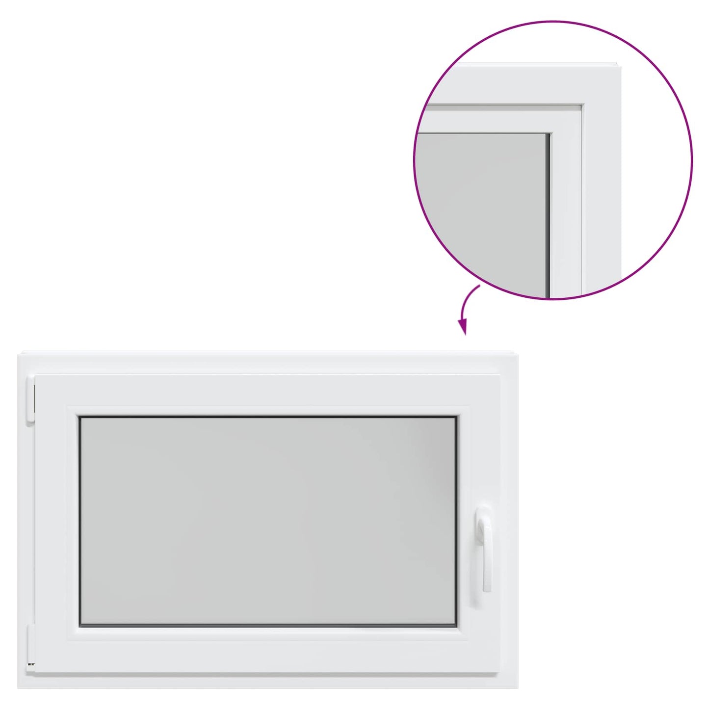 Basement Window RISOR 100 x 50 cm PVC and Glass White