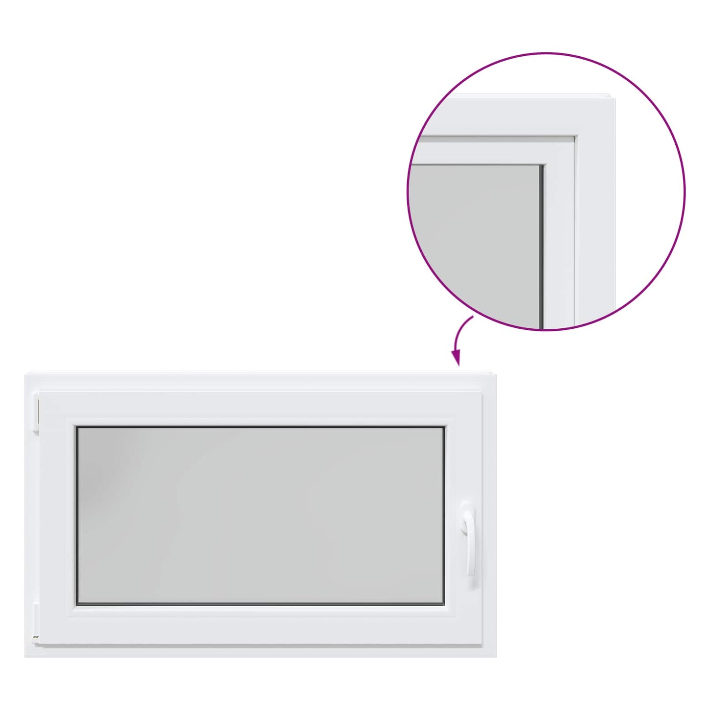 Basement Window RISOR 100 x 60 cm PVC and Glass White
