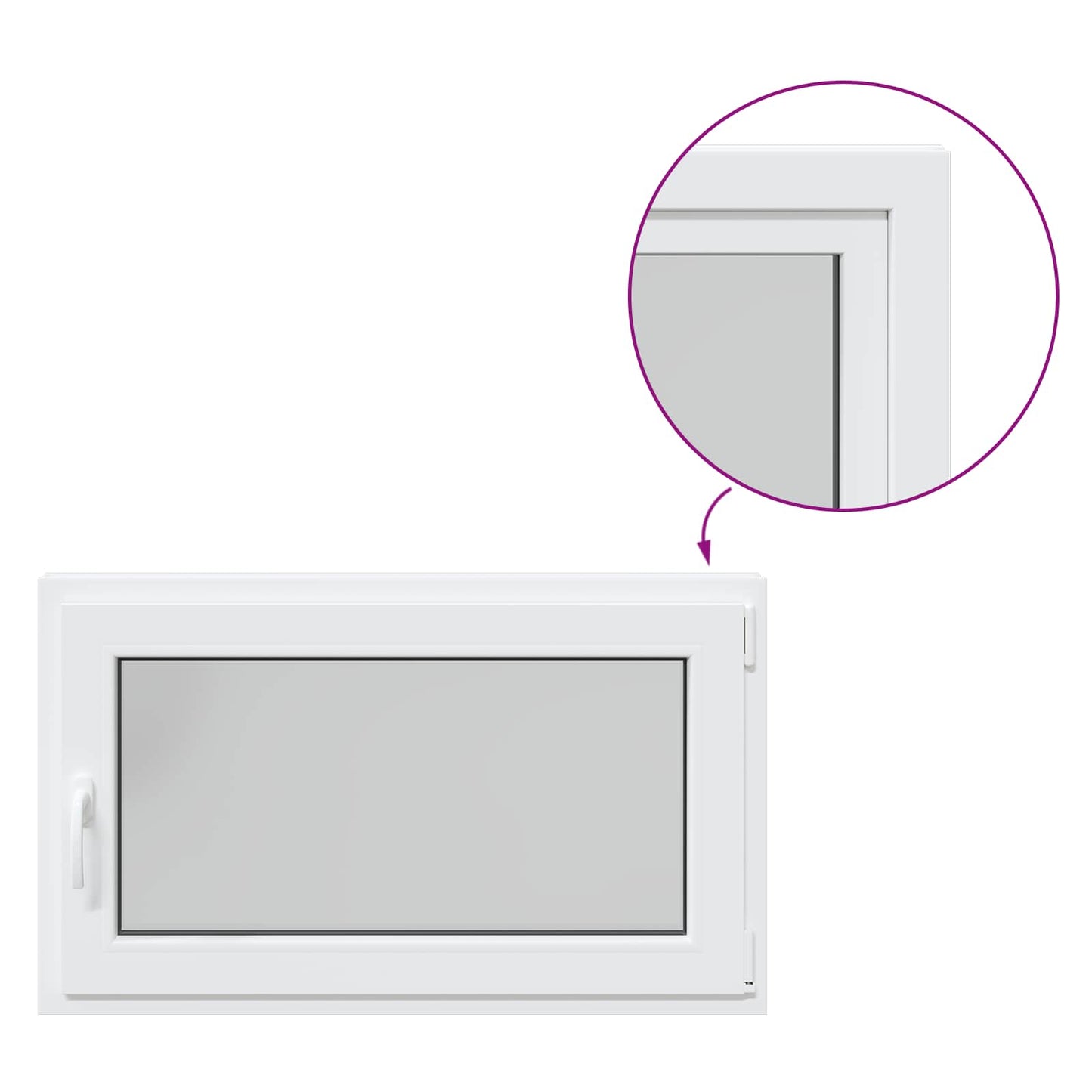 Basement Window RISOR 100 x 70 cm PVC and Glass White