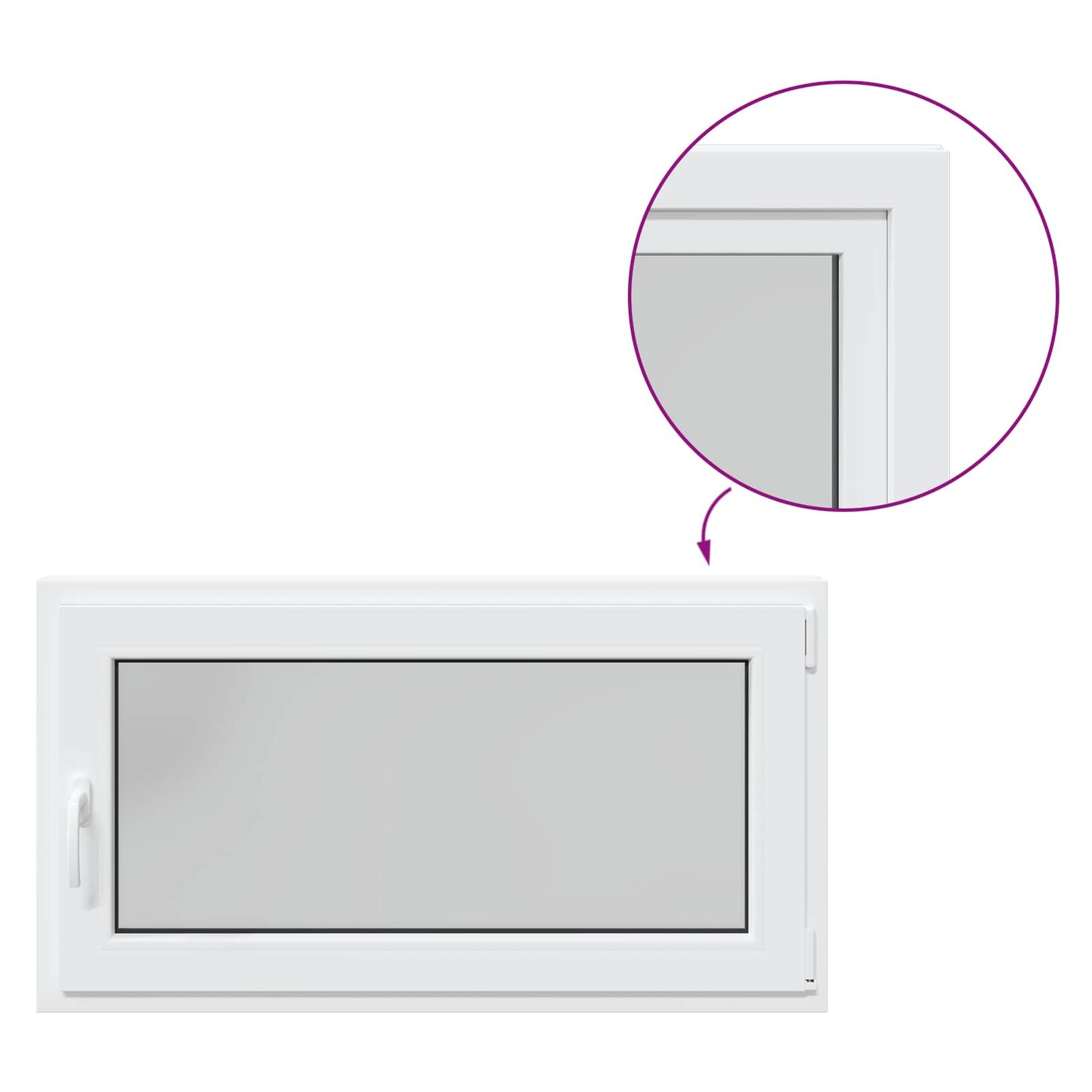 Basement Window RISOR 110 x 70 cm PVC and Glass White
