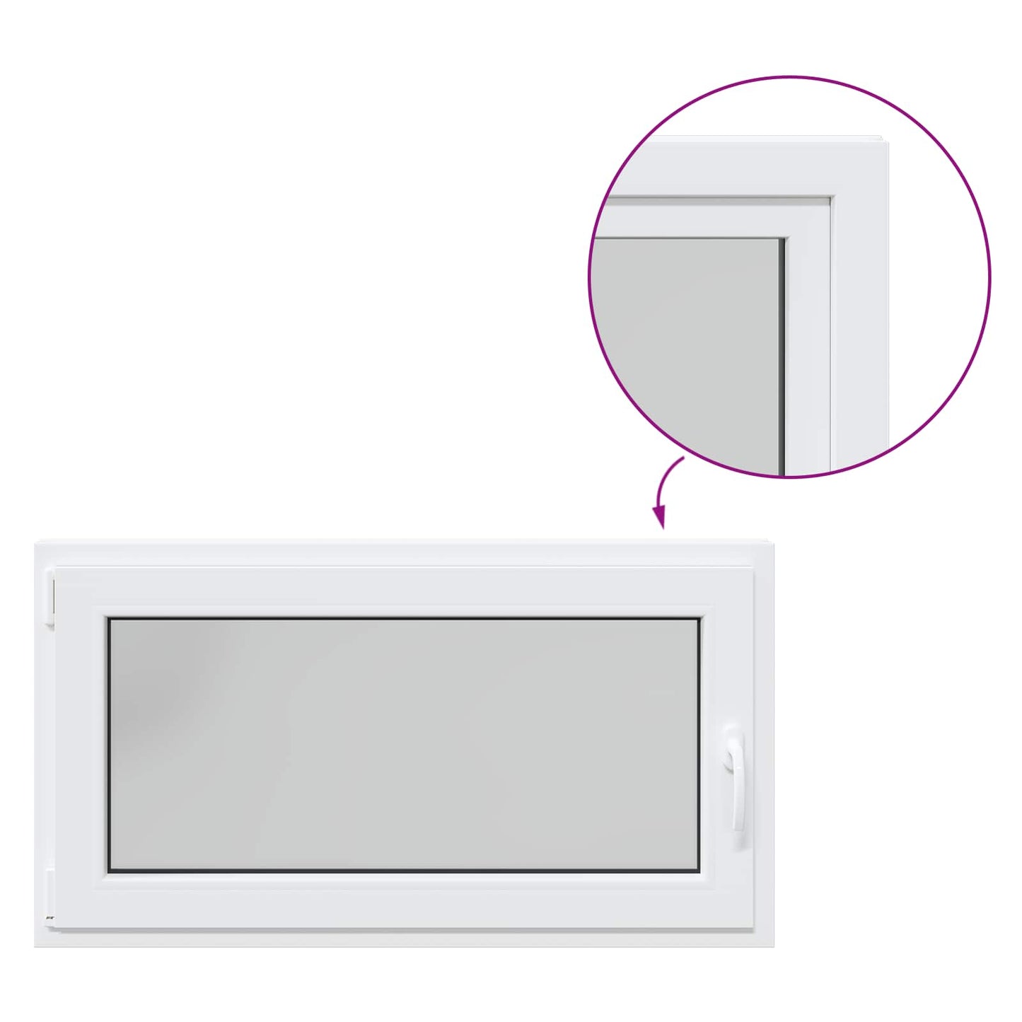 Basement Window RISOR 110 x 70 cm PVC and Glass White