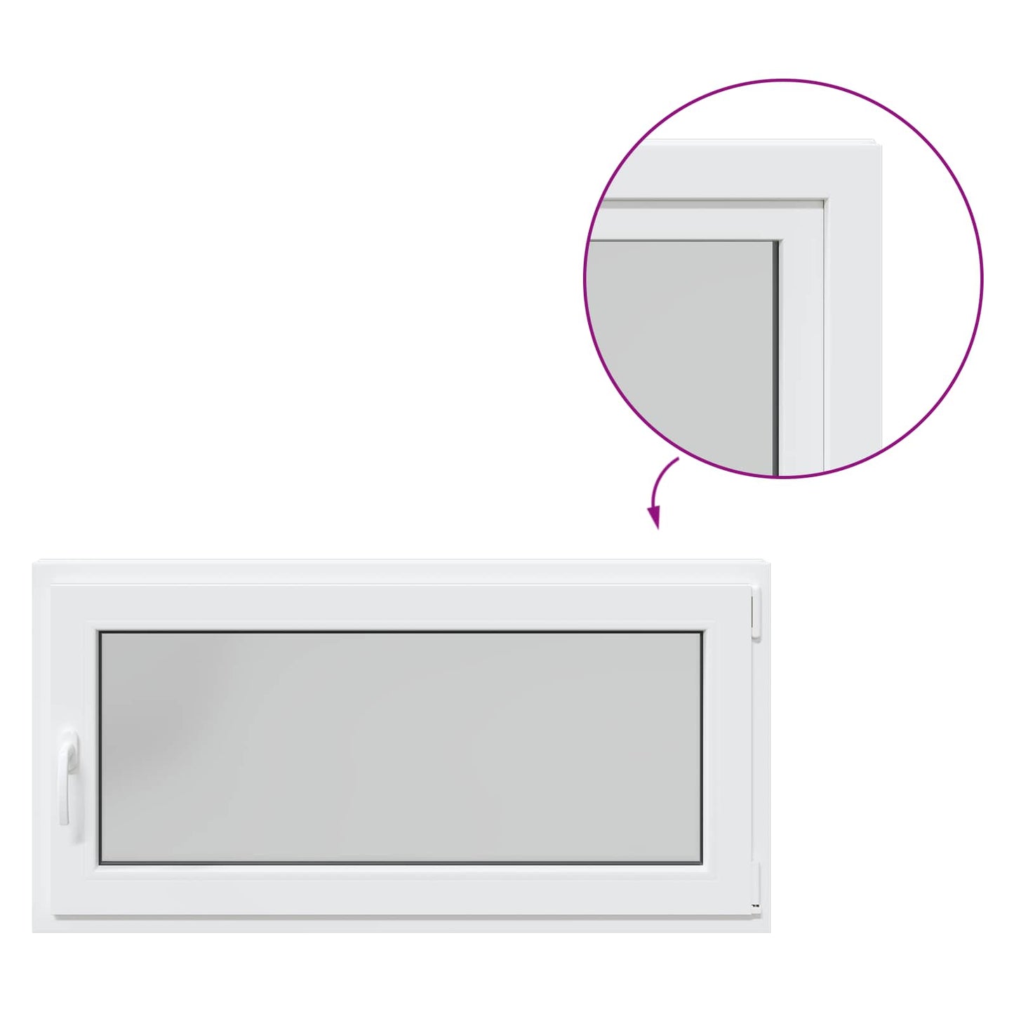 Basement Window RISOR 120 x 60 cm PVC and Glass White