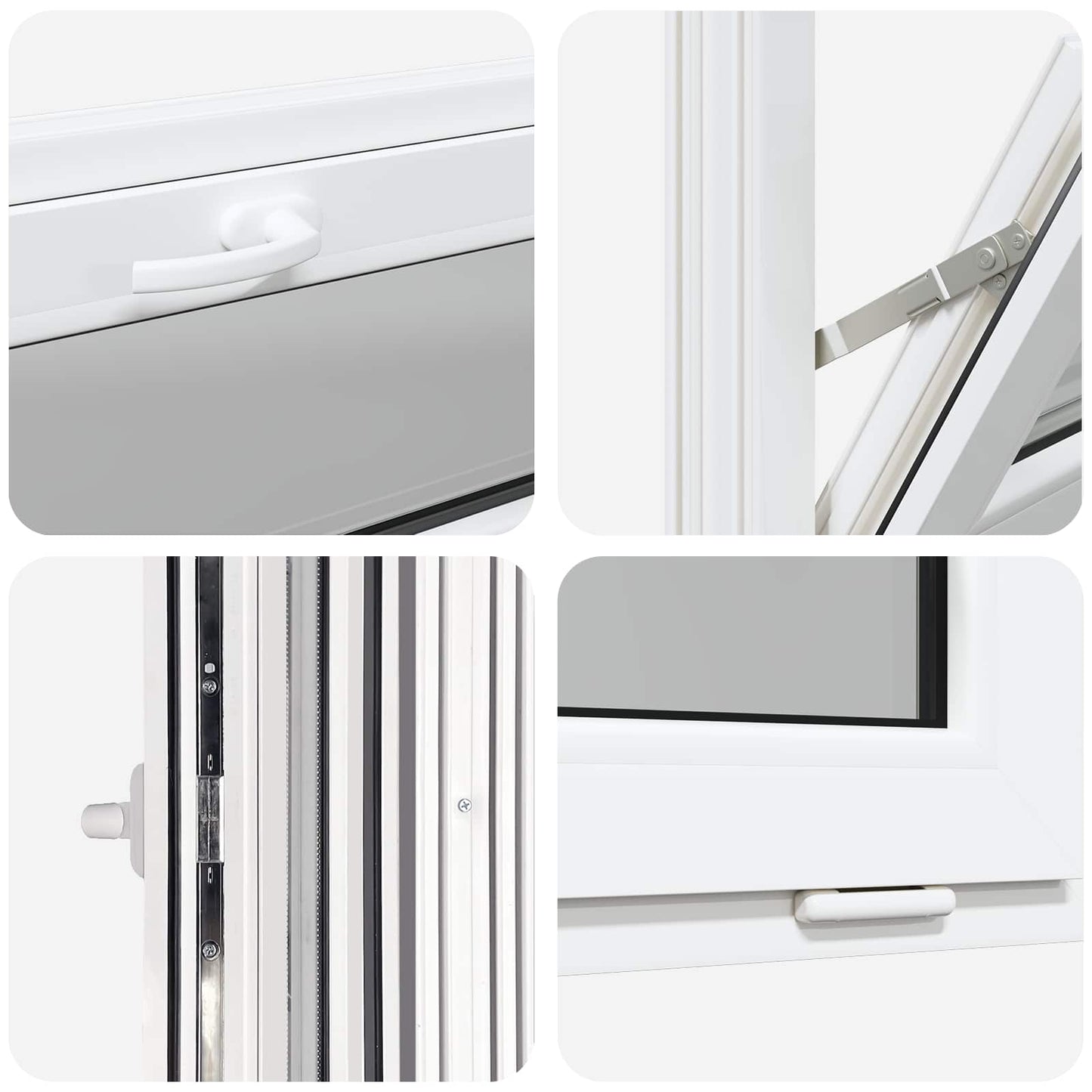 Basement Window RISOR 110 x 40 cm PVC and Glass White