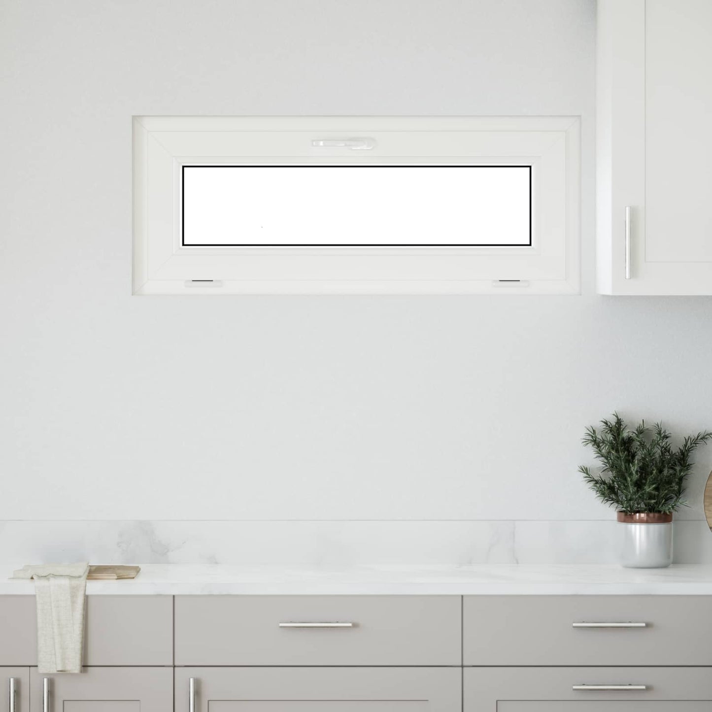 Basement Window RISOR 110 x 40 cm PVC and Glass White