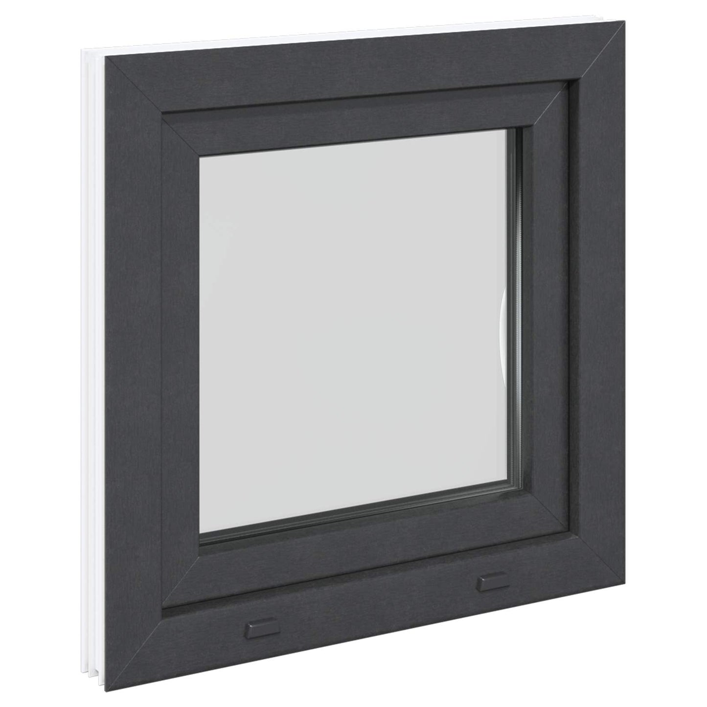 Basement Window RISOR 50 x 50 cm PVC and Glass Anthracite