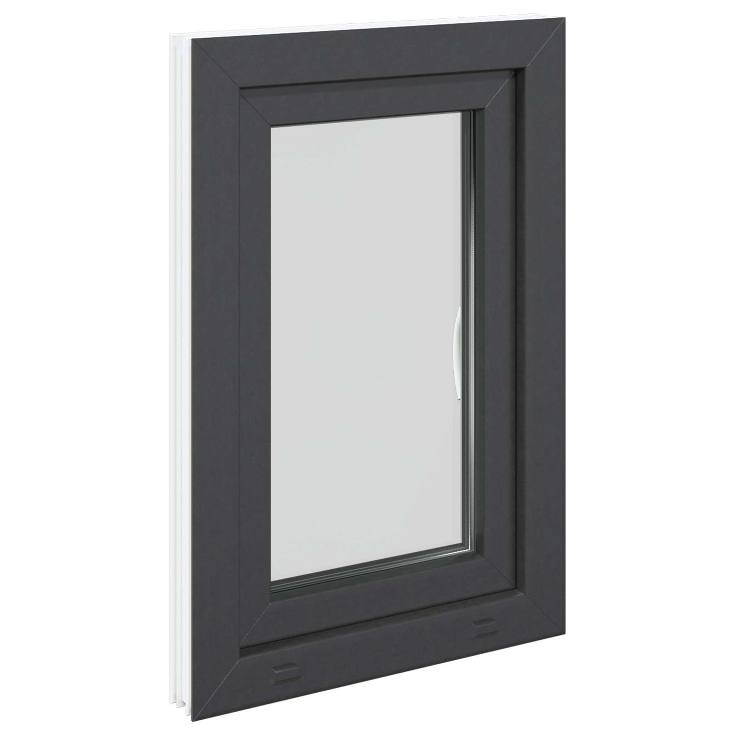Basement Window RISOR 50 x 75 cm PVC and Glass Anthracite