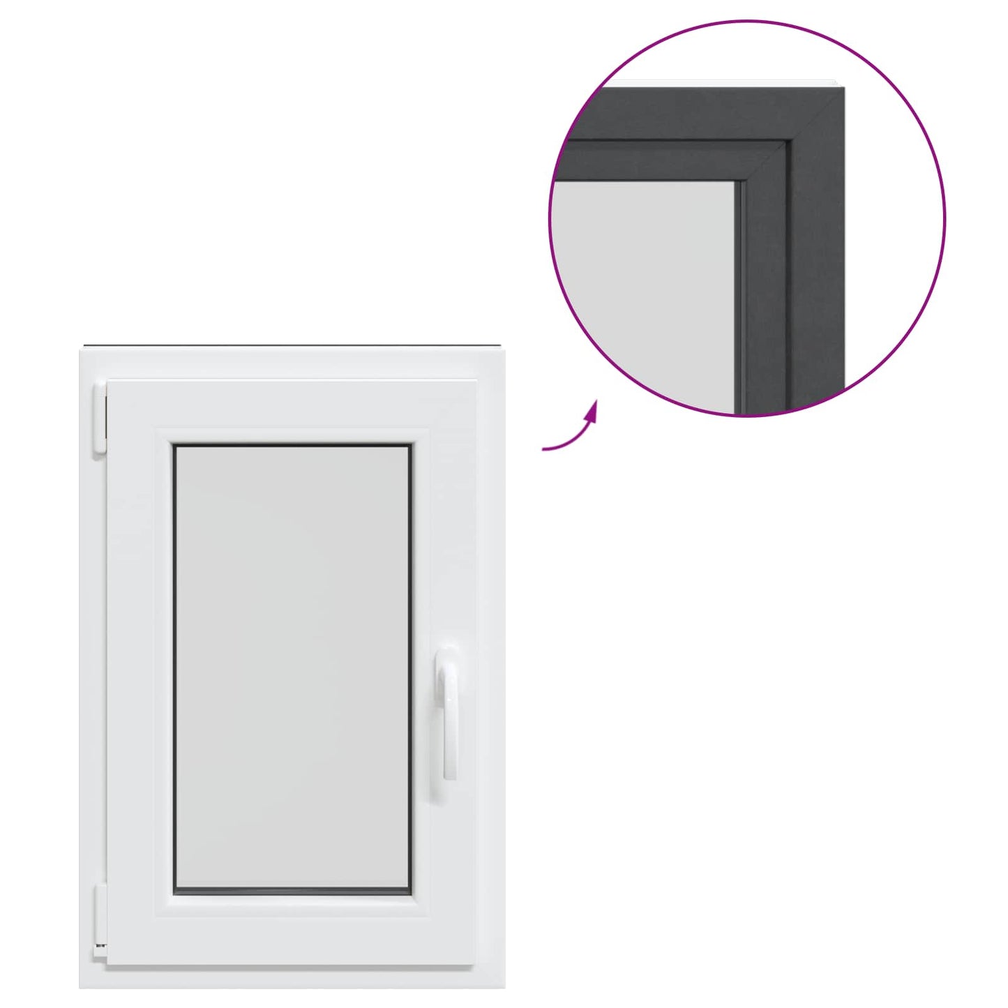 Basement Window RISOR 50 x 75 cm PVC and Glass Anthracite