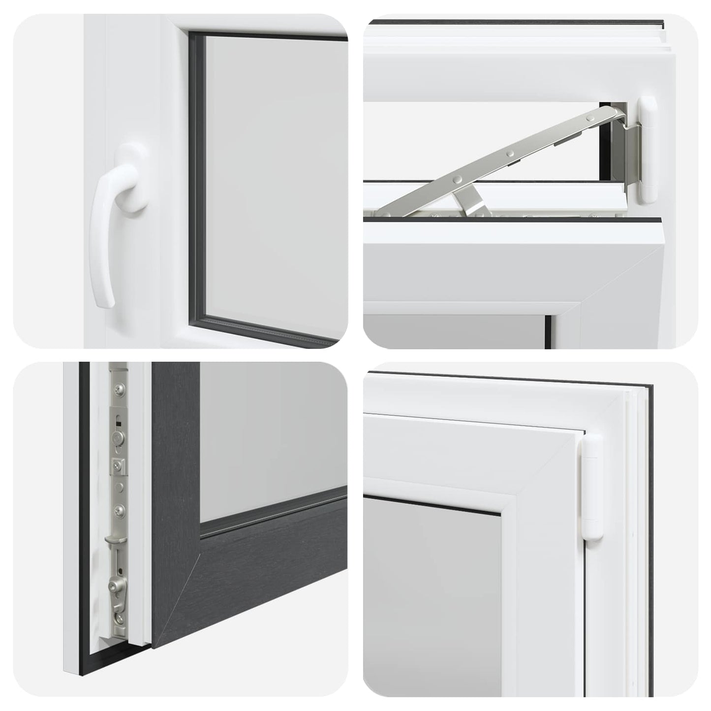 Basement Window RISOR 60 x 60 cm PVC and Glass Anthracite