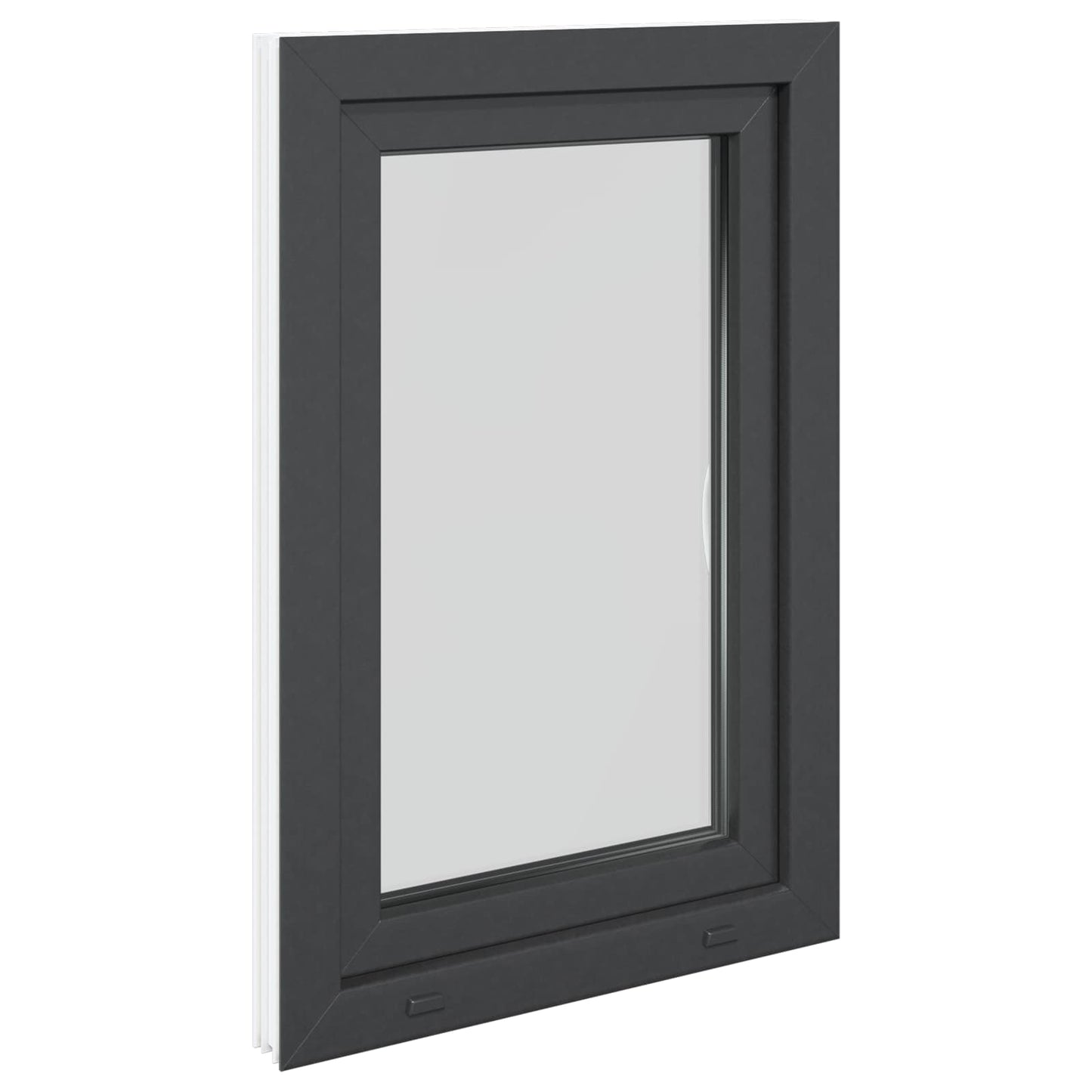 Basement Window RISOR 60 x 80 cm PVC and Glass Anthracite