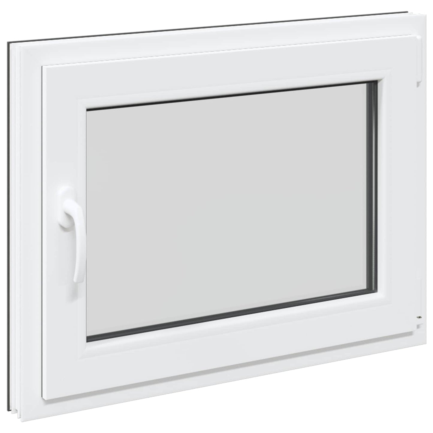 Basement Window RISOR 80 x 50 cm PVC and Glass Anthracite