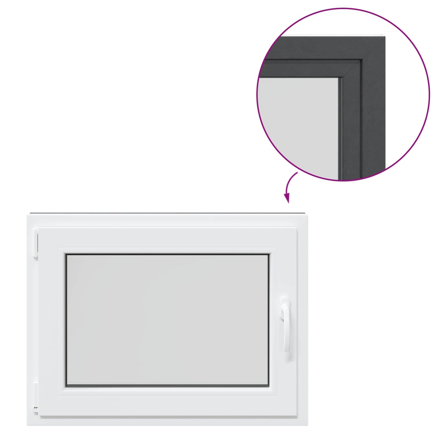 Basement Window RISOR 80 x 60 cm PVC and Glass Anthracite