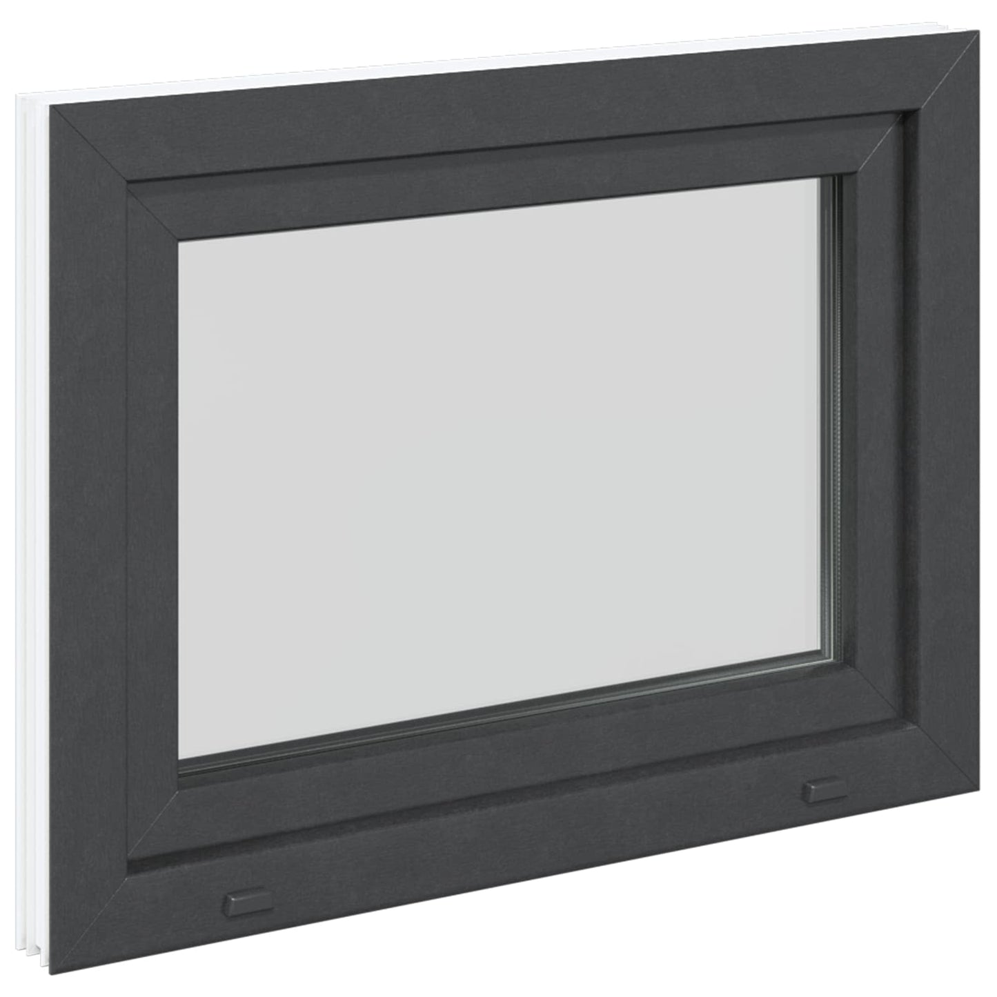 Basement Window RISOR 80 x 60 cm PVC and Glass Anthracite