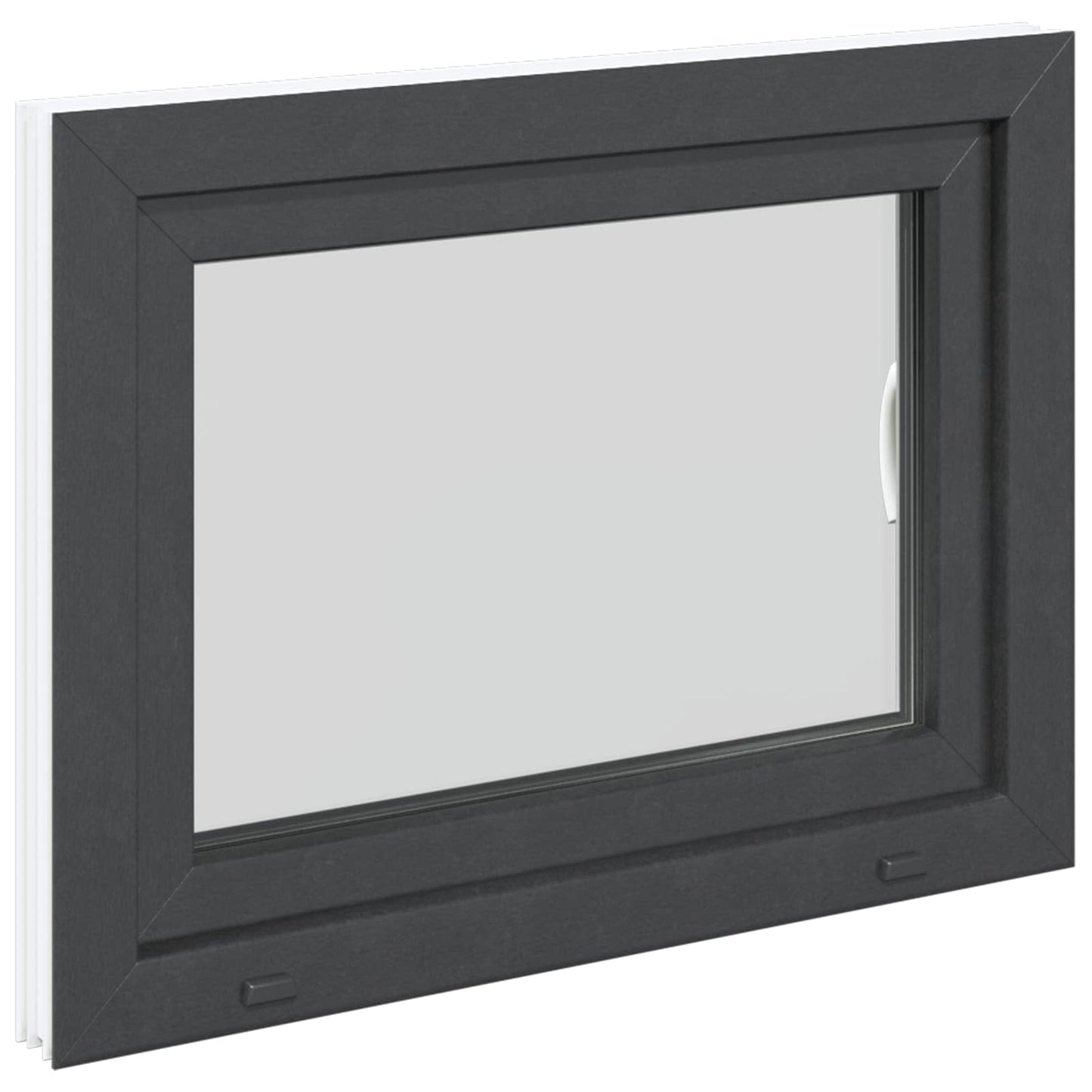 Basement Window RISOR 80 x 60 cm PVC and Glass Anthracite