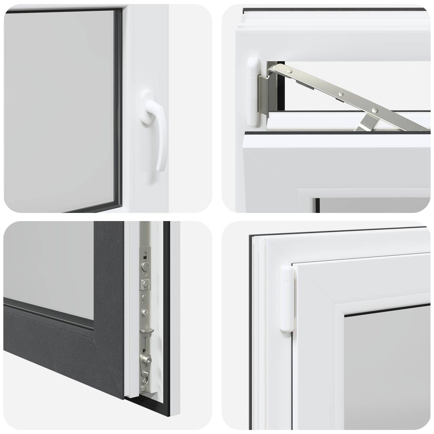 Basement Window RISOR 90 x 50 cm PVC and Glass Anthracite