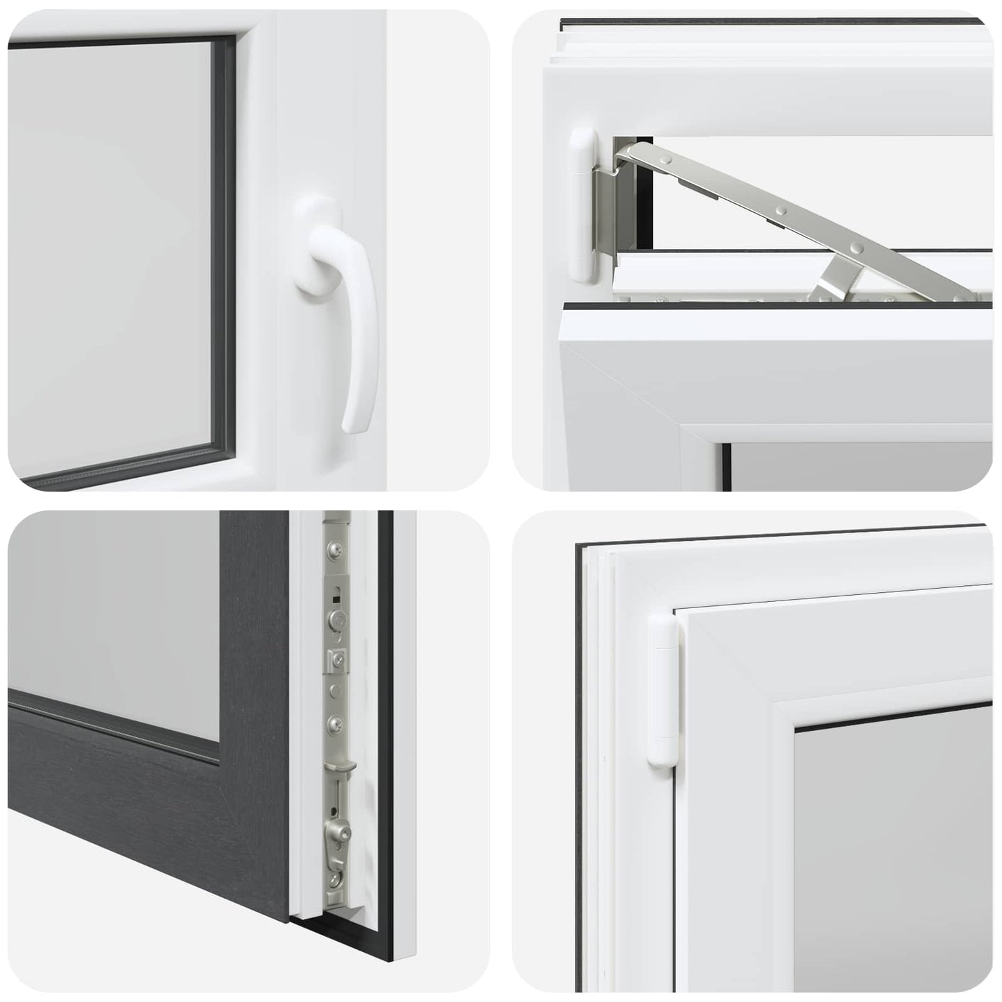 Basement Window RISOR 100 x 50 cm PVC and Glass Anthracite